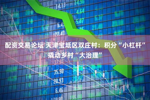 配资交易论坛 天津宝坻区双庄村：积分“小杠杆”撬动乡村“大治理”